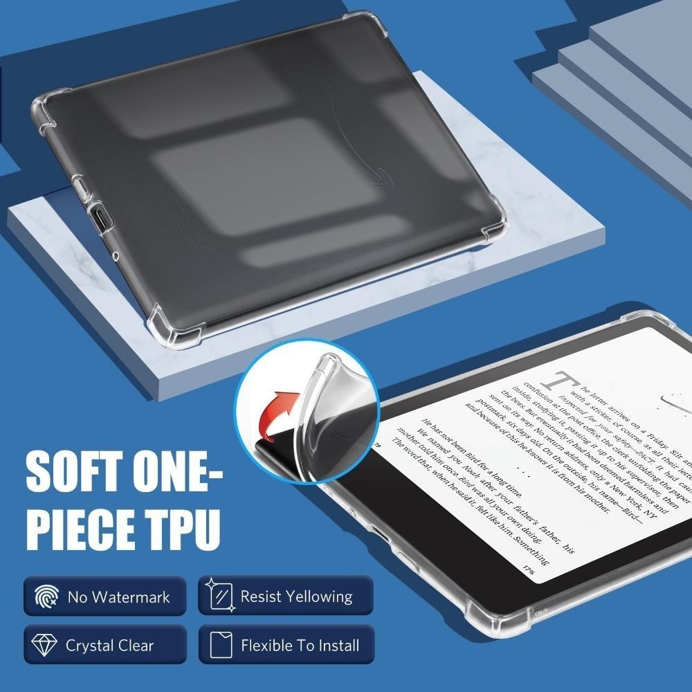 11/12e generatie e-Reader Case 6 6.8 7 inch C2V2L3 Achterkant Schokbestendig Transparant voor Kindle Paperwhite 1/2/3/4/5 Colorsoft 2024