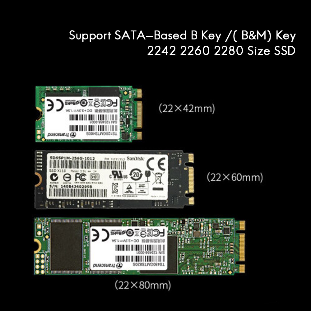 Custodia per disco rigido Mobile tipo C SSD M.2 SSD in lega di alluminio SSK M.2(NGFF) interfaccia SATA NVMe SSD 2242/2260/2280 custodia per HDD