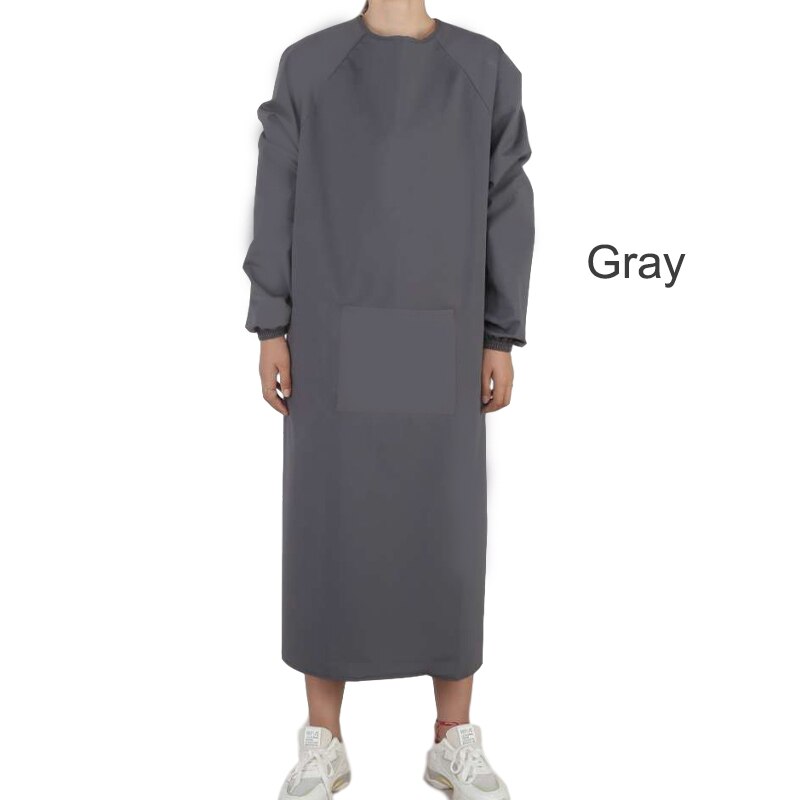 Bata impermeable reutilizable unisex, prenda de trabajo resistente al aceite y apta para la limpieza del hogar: Gris