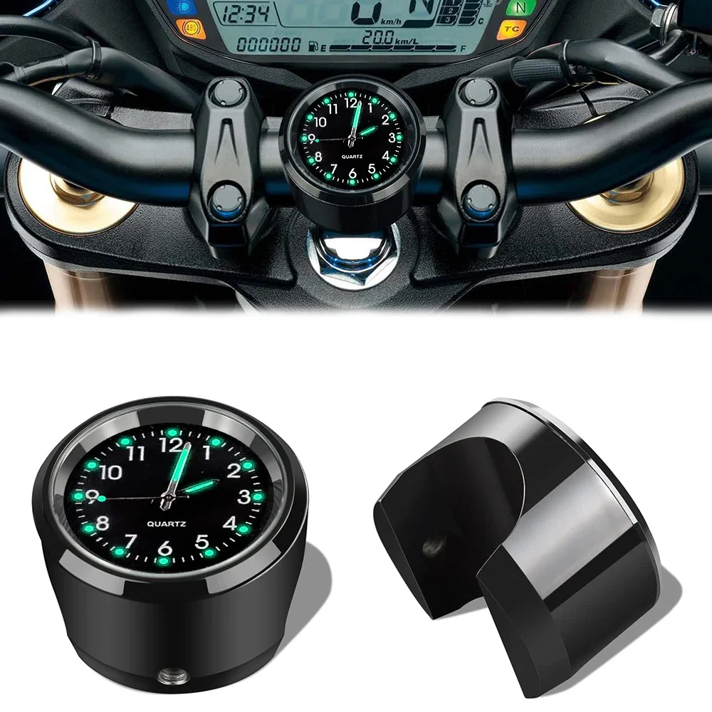 Zwart Wit Kleur Klok Tijdschema Klok Compatibel Voor 22-25mm Motorfiets Modificatie Motor Fietsstuur Horloge N0HF