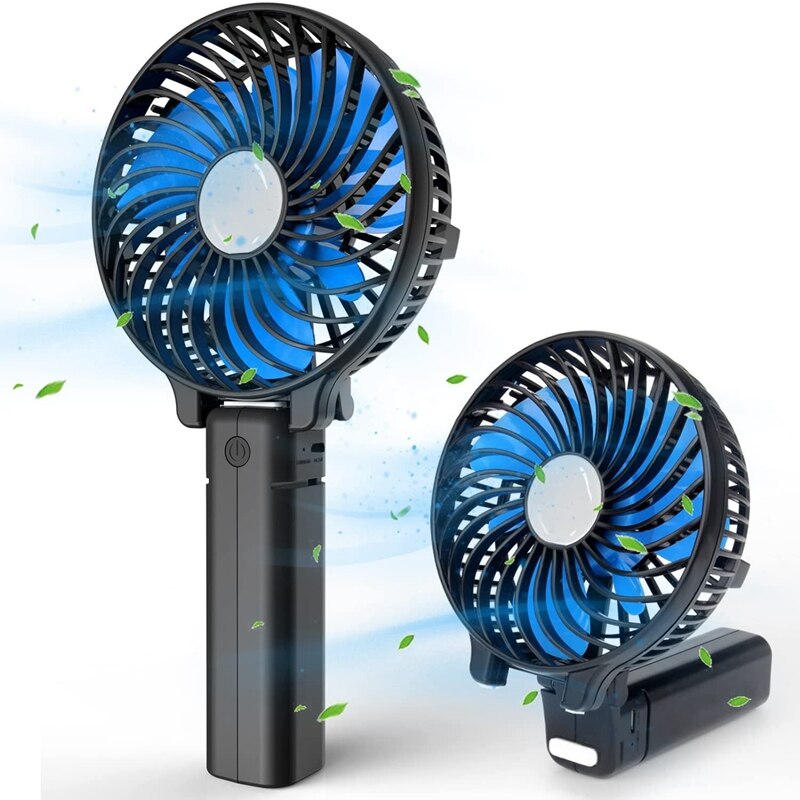 RISE-OPOLAR Handheld Fan 2200MAh USB Rechargeable Fan Portable Mini Hand Held Fan for Home Office Desktop and Travel, 180° Folda
