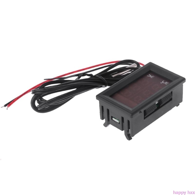 12V/24V Led Display Auto Voltage &amp; Water Temperatuurmeter Voltmeter Thermometer