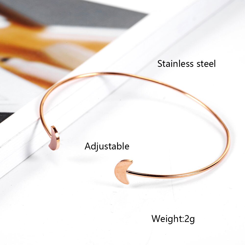 OUFEI Stainless Steel Jewelry Woman Vogue Bracelets Opening Adjustable Rose Gold Bangles Bohemian Jewelry Accessories