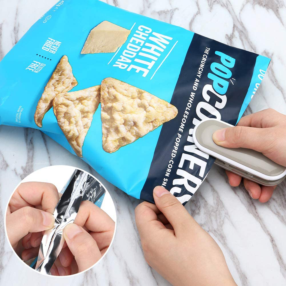 Bärbar minimatförvaring plastpåse förseglingsmaskin handhållen värmeförsegling hushållssnack plastpåsar behållare mat färsk