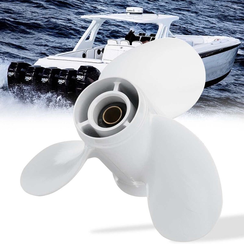 Au04 - fartygsmotorer utombordspropeller 3- blad roterande paddel 683-45941-00-el 9 1/4 x 12 för yamaha 9.9-15hp aluminium 8 spline också