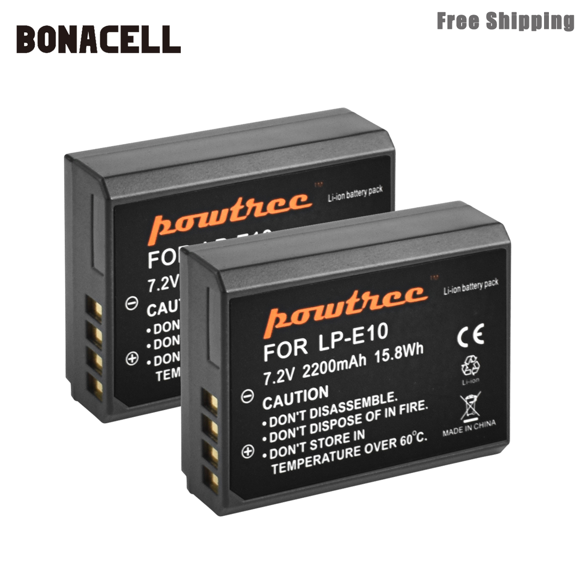 Bonacell 2200mAh LP-E10 LP E10 LPE10 Digitale Camera Batterij Voor Canon 1100D 1200D 1300D Rebel T3 T5 KUS X50 x70 Batterij L50