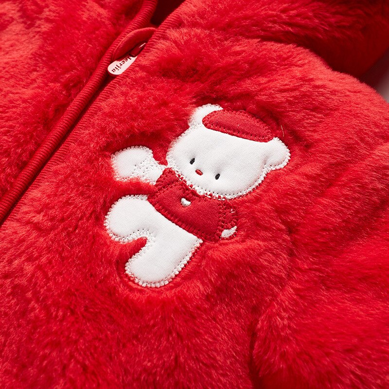 PONGSONA – barboteuse à manches longues pour bébé, vêtement d'hiver à capuche, petit ours, combinaison pour bébé garçon et fille