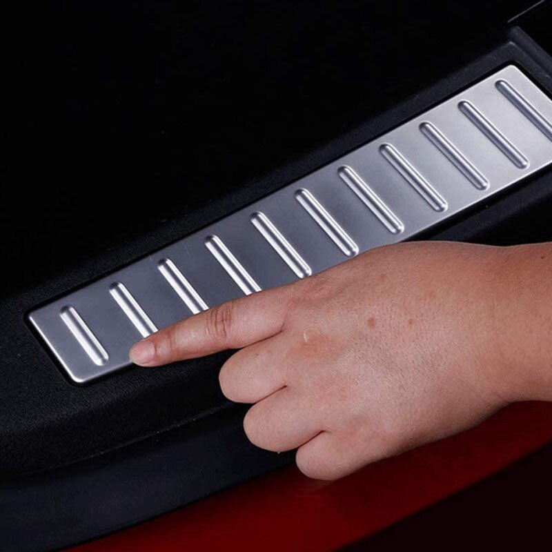 Bil biltilbehør bagbagage bagagerum indvendig kofanger beskytter skærm pladeafdækning til tesla model s sort