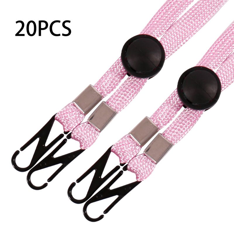 20Pcs Verstelbare Lengte Gezichtsmasker Lanyard Handige Handige Veiligheid Masker Holder Hanger Comfortabel Rond: Paars