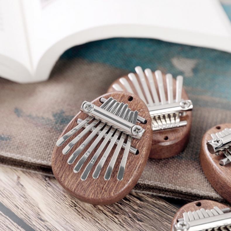 Thumb Piano Mini 8 Key Kalimba Water Shape Mahogany Thumb Piano Mbira Decoration Instrument