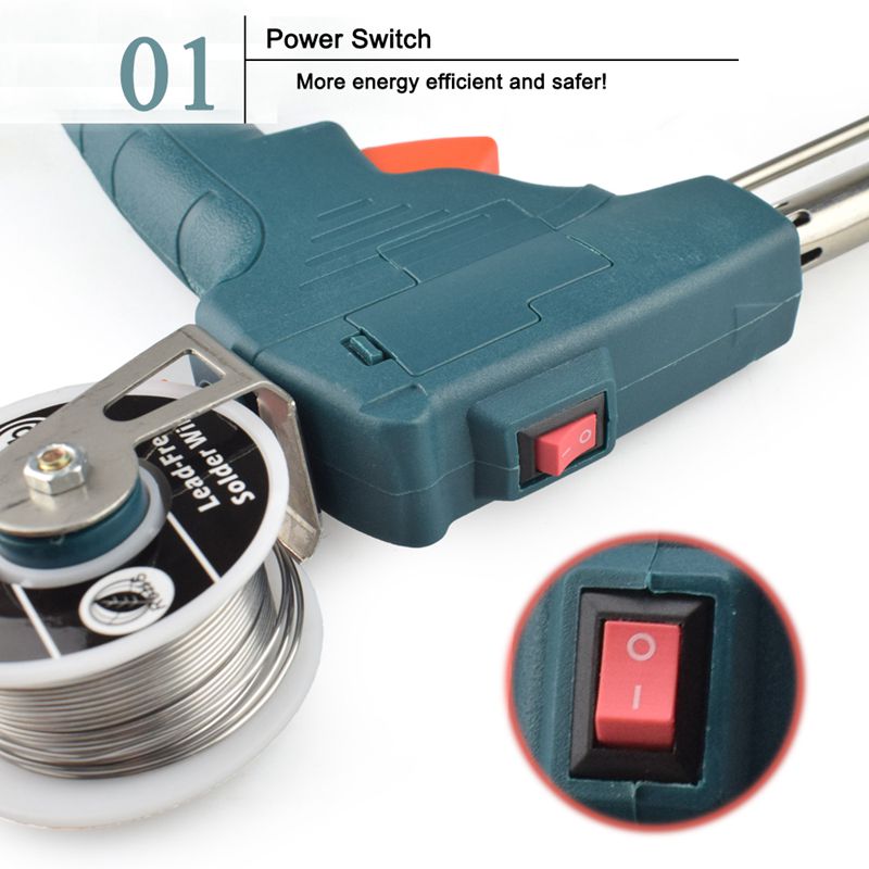 Eu Stecker 220V 60W Hand Interne Heizung Lötkolben Automatisch Senden Zinn Mit Energie Schalter Schweißen reparatur Werkzeug Schwarz