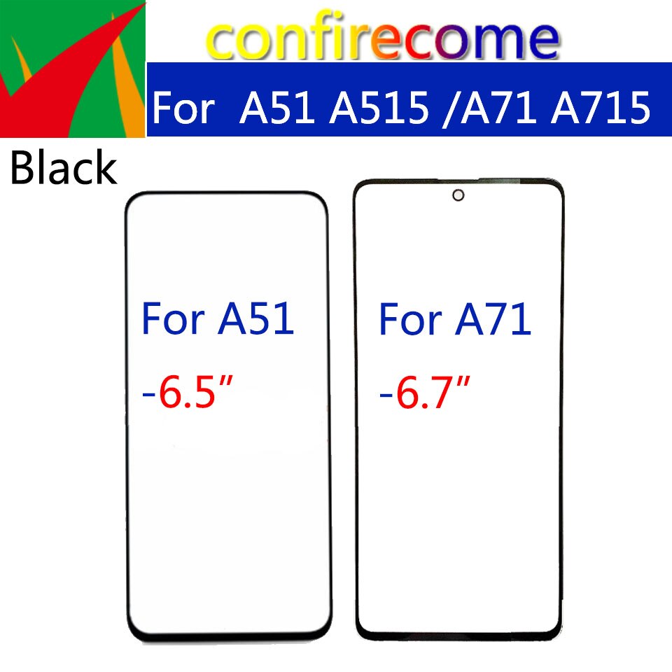 Ydre skærm til samsung galaxy  a51 a515 a71 a715 front berøringspanel lcd display ud glasdæksel linser telefon reparation udskift dele