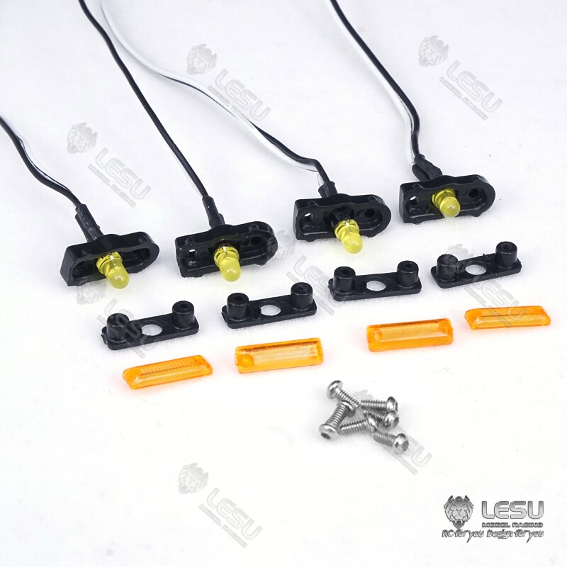LESU-Falda lateral de luces LED para camión, lámparas de liquidación para 1/14 RC, modelo a escala de camión Tractor TAMIYA, remolque volquete