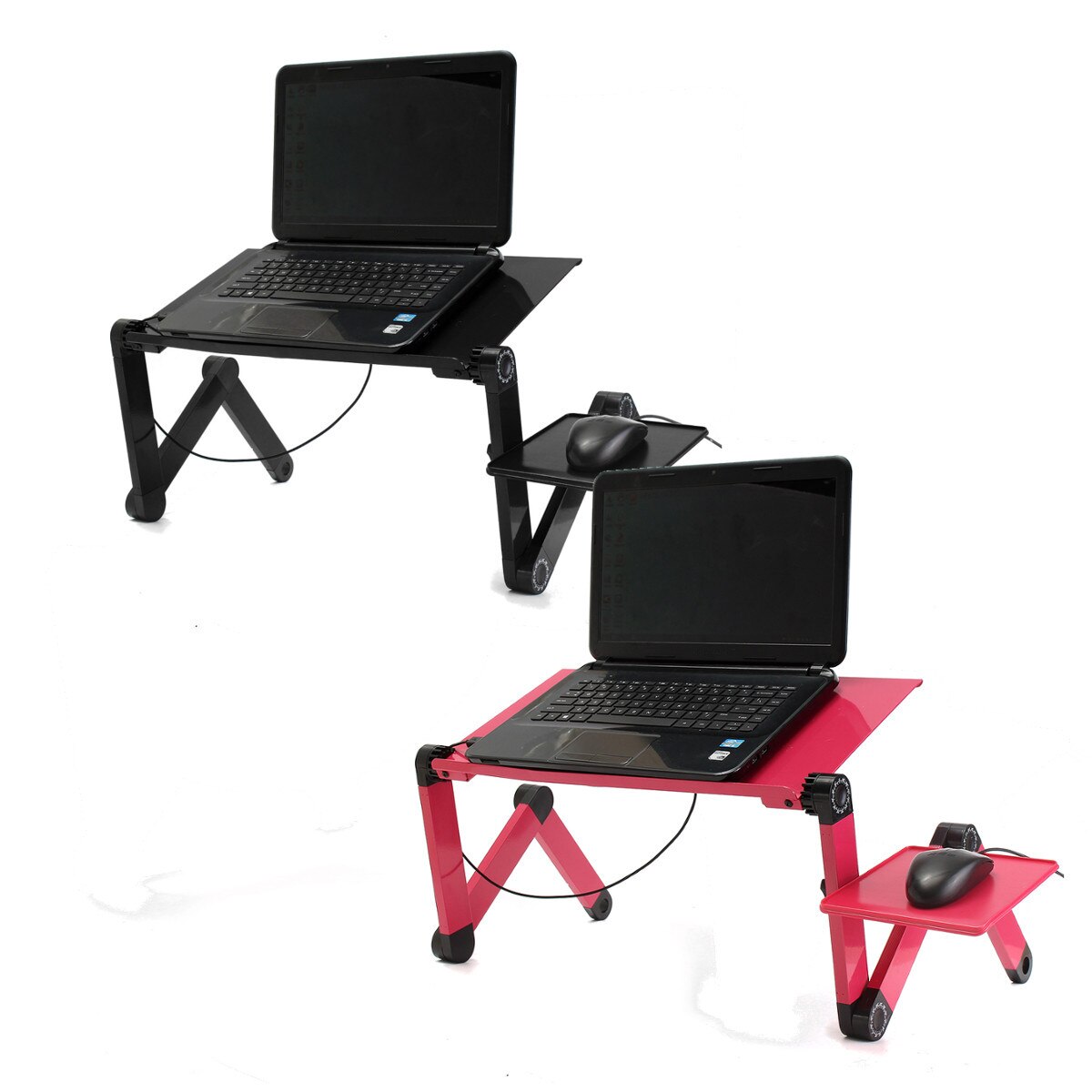Verstelbare Vouwen Notebook Desk Laptop Table Stand Bed Lade Draagbare Laptop Stand Aluminium Houder Met Muismat Koeler