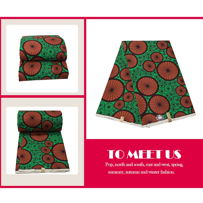 Tela de impresión Africana de 100% poliéster de Ankara Real cera 3/6 yardas para ropa de boda