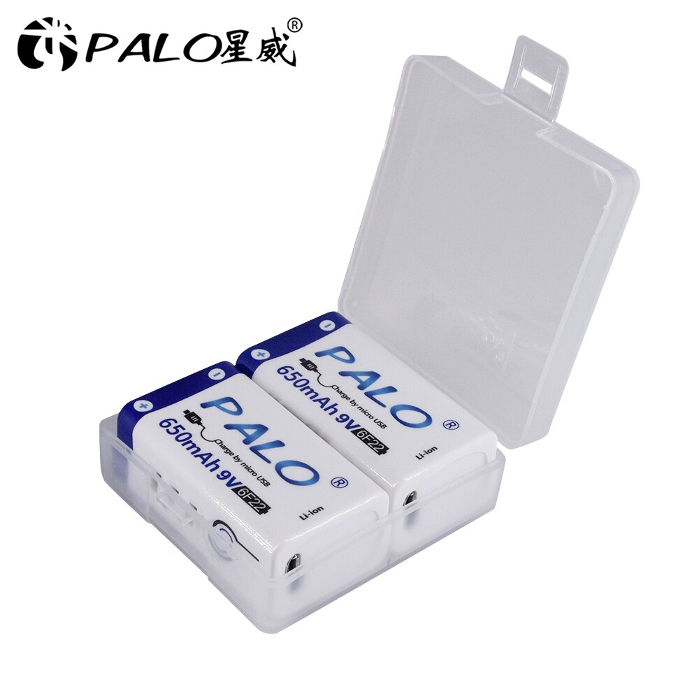 PALO 100% original 6f22 usb battery 9v rechargeable battery li ion ithium ion for Thermometer microphone