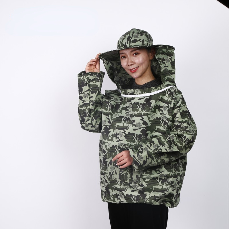 Costume d'apiculture pliable, ensemble veste et voile, combinaison de protection pour apiculture à Double fermeture éclair, vêtements anti-abeilles avec chapeau: vert clair