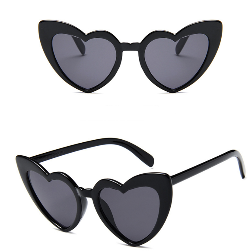 Vrouwen Hart Trend Zonnebril Vrouwen Retro Liefde Hart Vormige Glazen Dames Winkelen Sunglass Driver Bril Auto Accessoires: Black