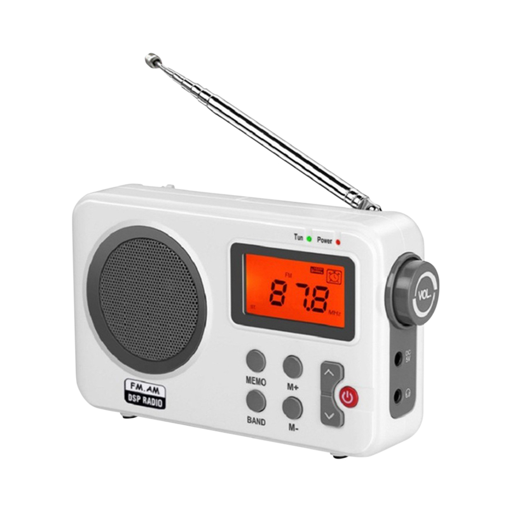 Portable Retro Radio 2 Bands HD LCD Screen Mono Channel Digital Radio for Indoor Outdoor Audio Device