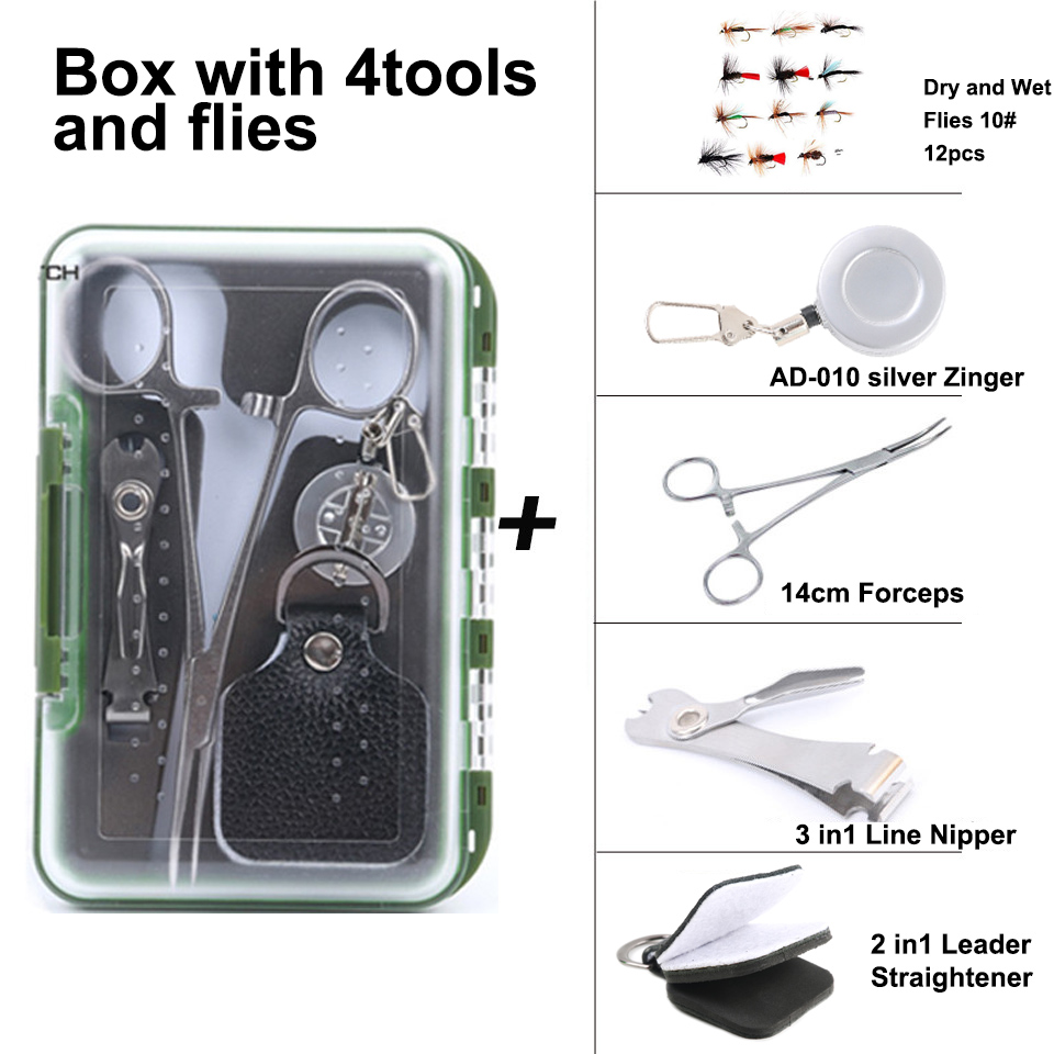 Maximumcatch Fly Fishing Tools Fishing Accessory & Forceps & Retractor & Nipper&Fly Box Flies: Box with Tools kit 1