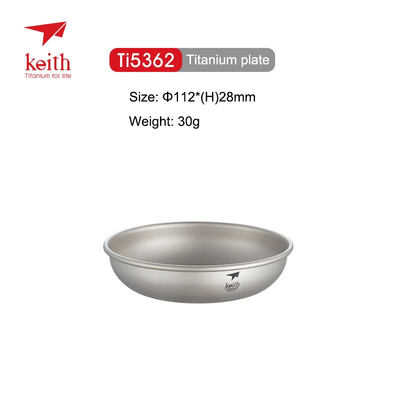 Keith ultralett titanplate utendørs campingpanne oppvask servise kokekar 30g-70g: Ti5362