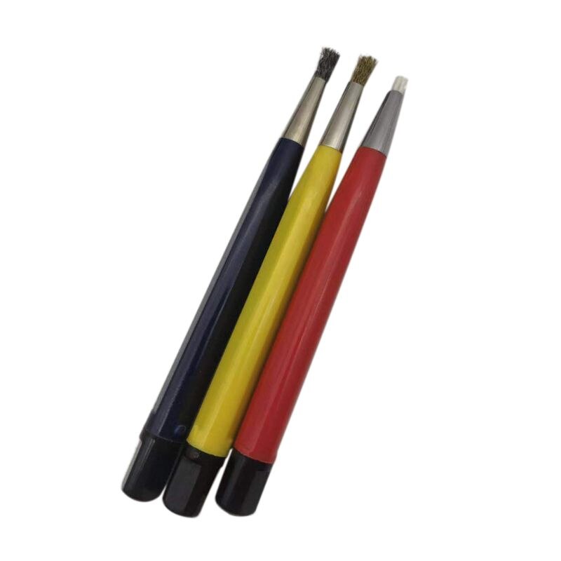3pcs/set Fiberglass Brass Steel Scratch Brush Pen Polish Watch Rust Dirt Remover N1HF