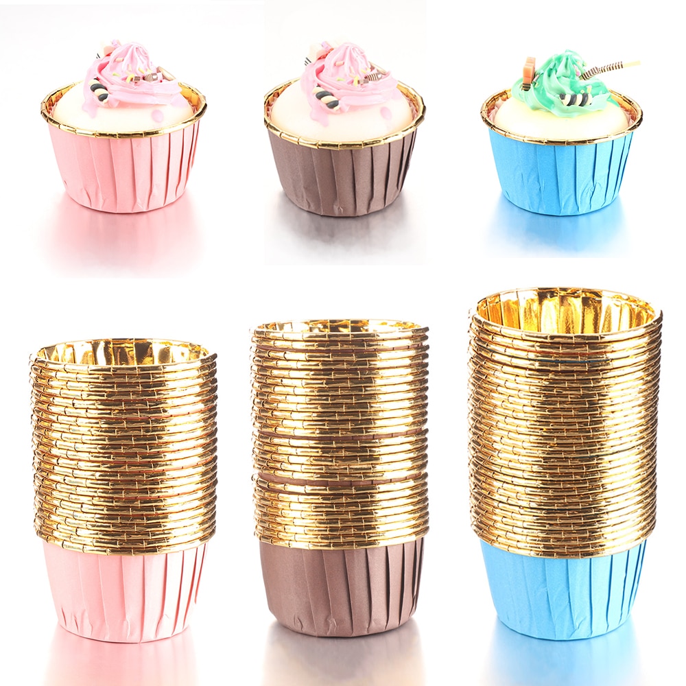 50 Stks/pak Muffin Cupcake Liner Cake Wrappers Bakken Cup Lade Cake Paper Cups Gebak Gereedschappen Feestartikelen Home & keuken