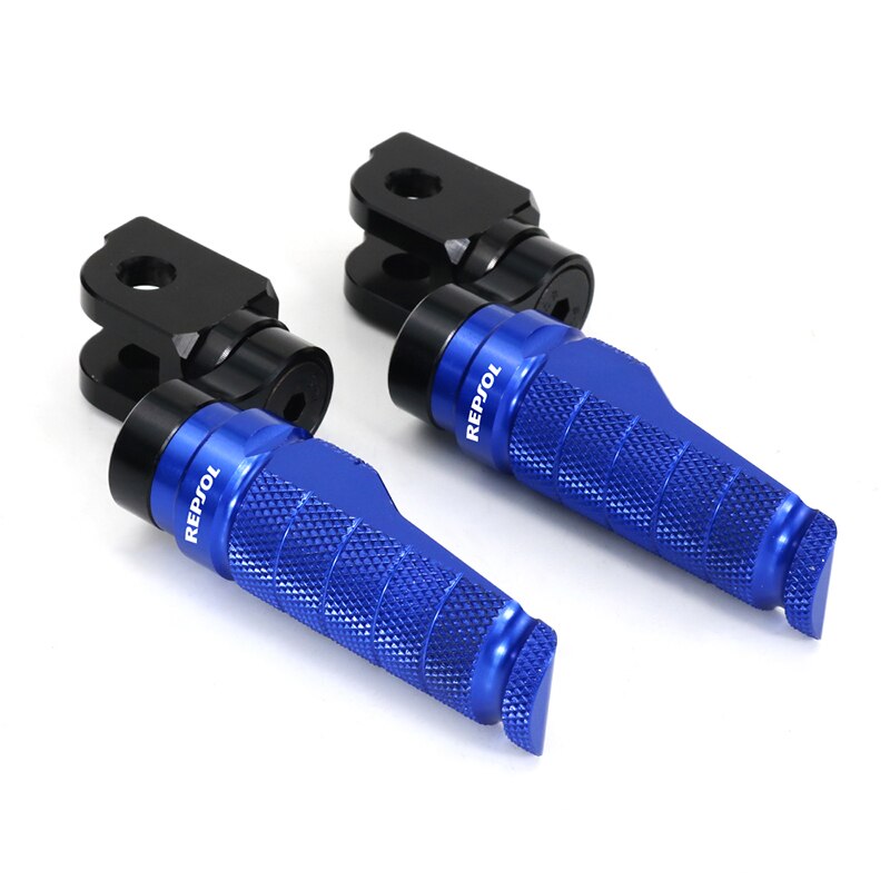 Motorcycle Adjustable Front Foot Pegs Footrest Fit For Honda CBR600F CBR650F CBR250R CBR600RR CBR650R CBR900RR FIRE BLADE MSX125: Blue REPSOL Logo
