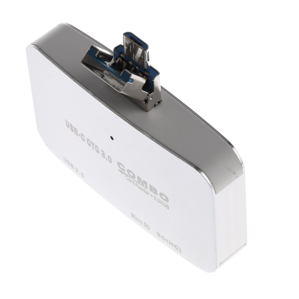 Dovewill USB3.0 Micro USB Combo USB HUB Card Reader with OTG for TF/SD Laptop Silver