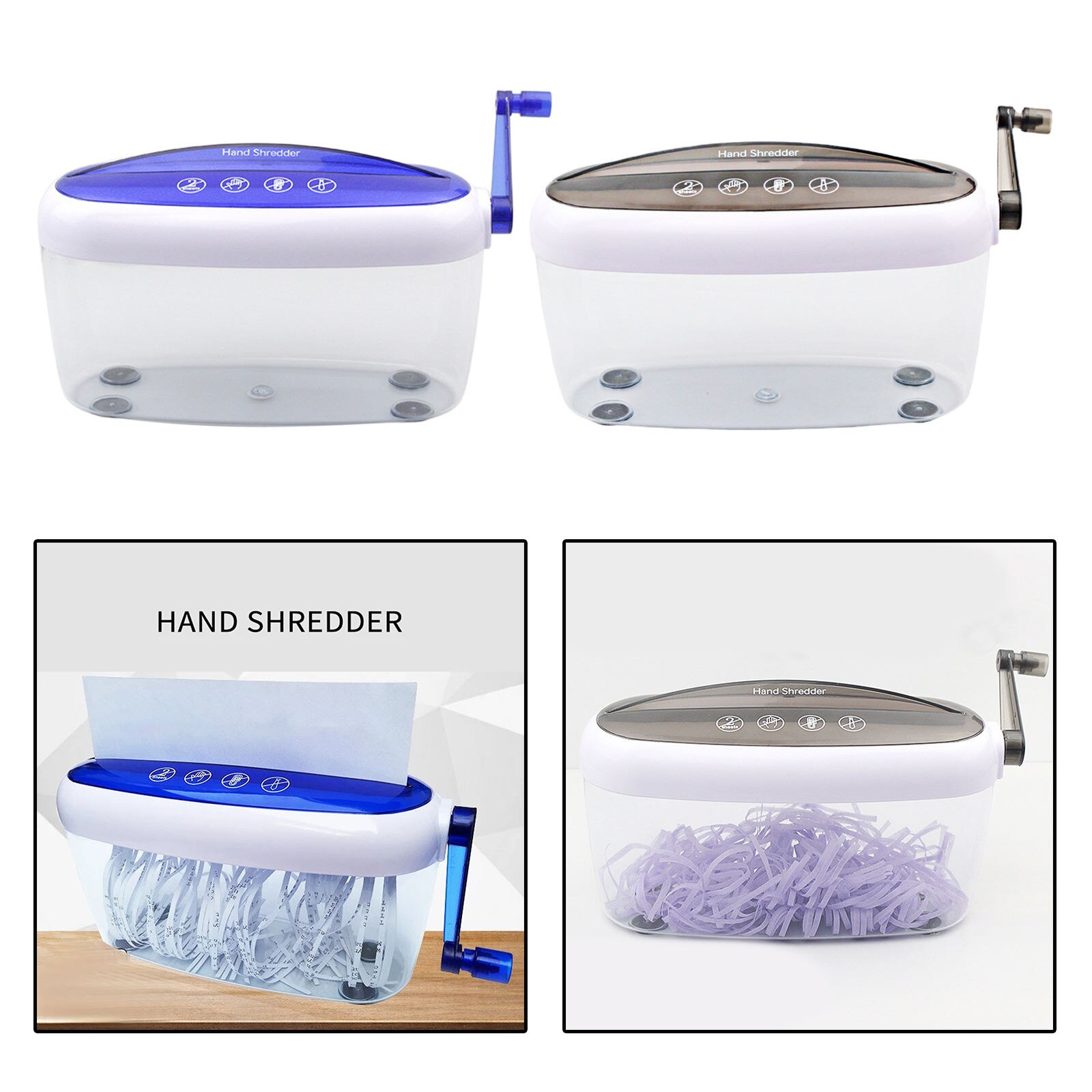 A4 Mini Hand Crank Shredder Crusher Paper Documents Cutting Machine Office Home Manual Paper Shredder