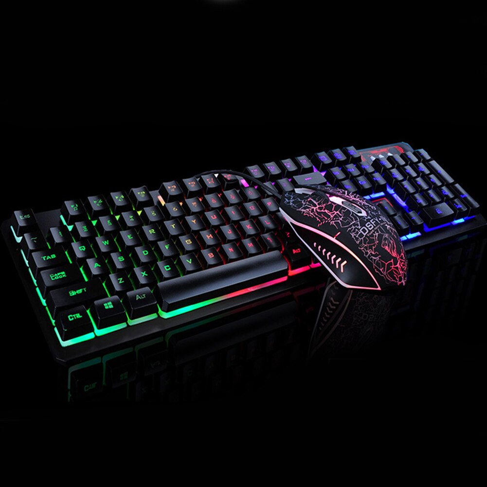 K13 Gaming Wired Keyboard and Mouse Combo Set with Backlight Mechanical Feeling Ultra-slim Wired Keyboards