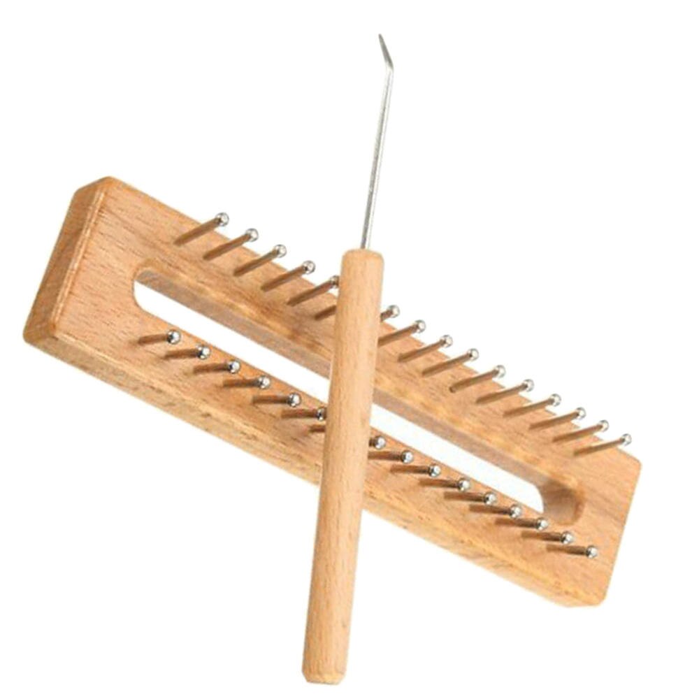 1 Set Wooden Board Knitting Loom Light Brown Loom Board Wood Knitting Loom Easy Weaving Tool DIY Crochet Sewing Tools: Default Title