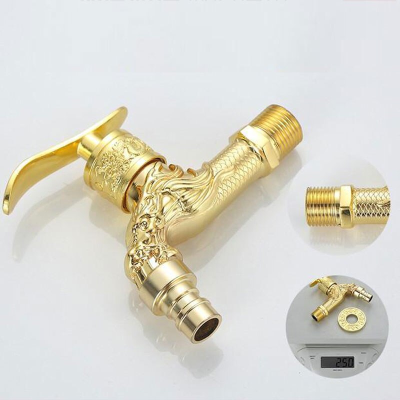 Gesneden Muur Gemonteerde Zinklegering Antiek Kraan Tuin Wastafel Kraan Wasmachine Kraan Decoratie Outdoor Tuin Mop Fauc