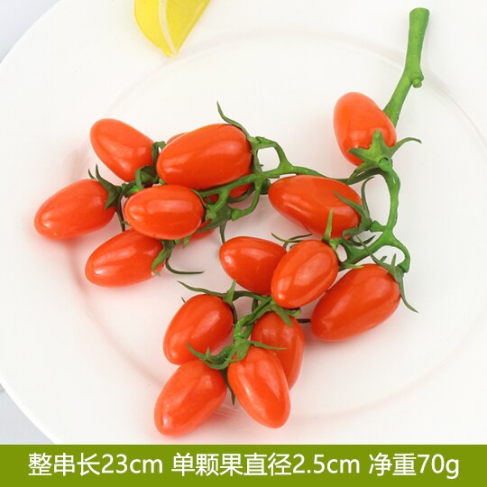 Artificial Decorations Fruits Simulation Litchi Longan Bayberry Orange String Tomatoes Model Party Decoration Miniatures Props: Light Yellow