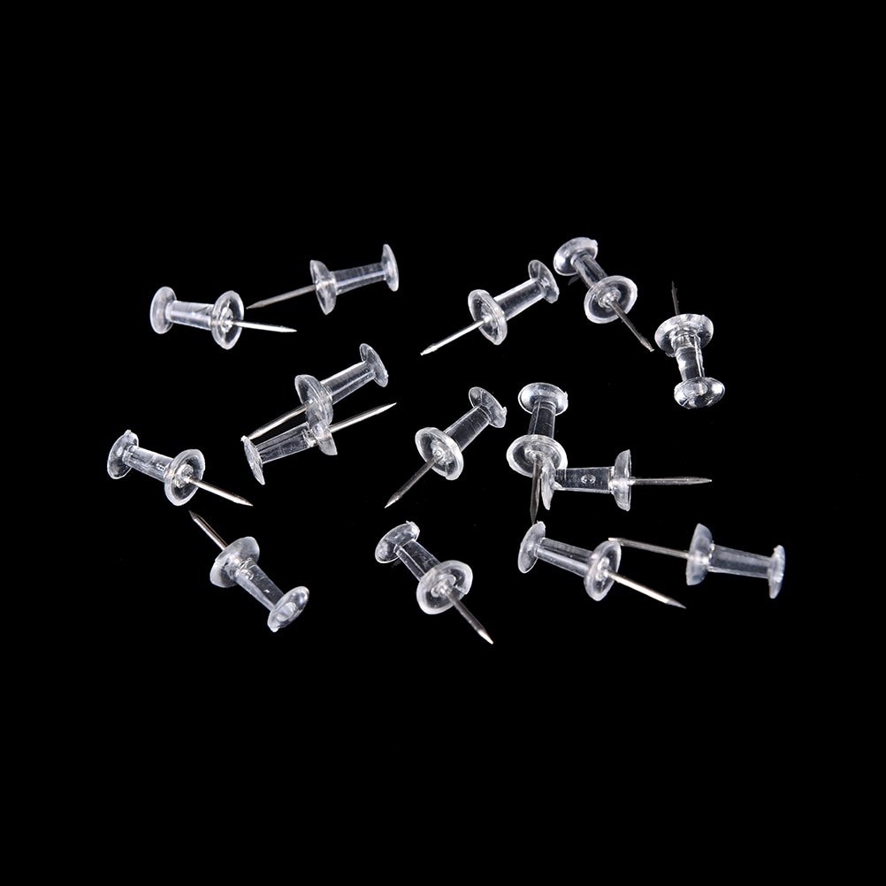 40 unids/set de tachuelas transparentes de plástico, surtido de broches para pulgar, corcho, material de oficina, material de papelería