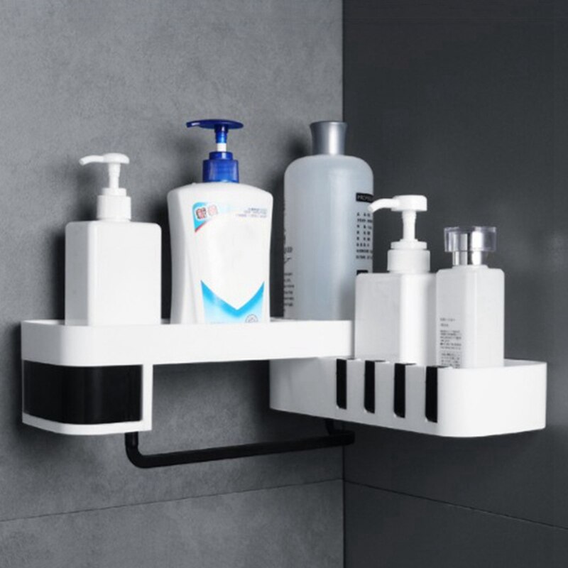 Naadloze Roterende Statief Naadloos Badkamer Plank Hoek Bad Opslag Houder: BK