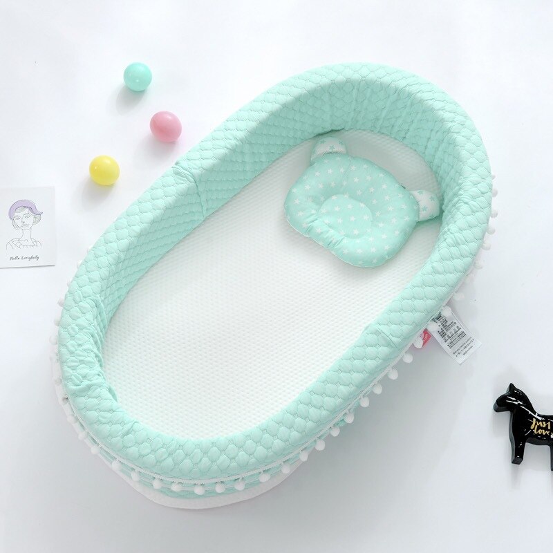 Flytbar nyfødt seng babyseng multifunktion babynest seng til drenge piger bærbar baby rejseseng spædbarns bomulds vugge tremmeseng: 3