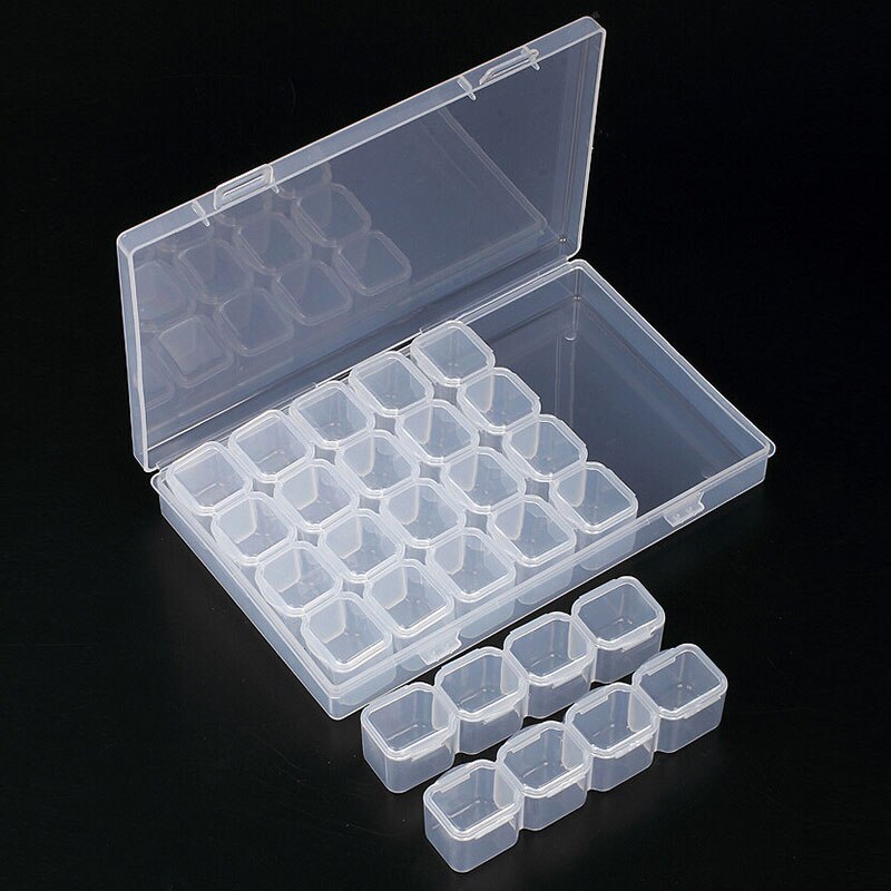 56 Grids DIY Diamond Painting Rhinestone Transparent Plastic Storage Box Embroidery Beads Cross Stitch Cases Organizer: 10PCS / Sky Blue