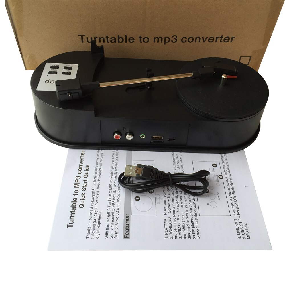 ezcap613 turntable converter converts vinyl music to digital mp3, no computer required. also can playback recorded music direct