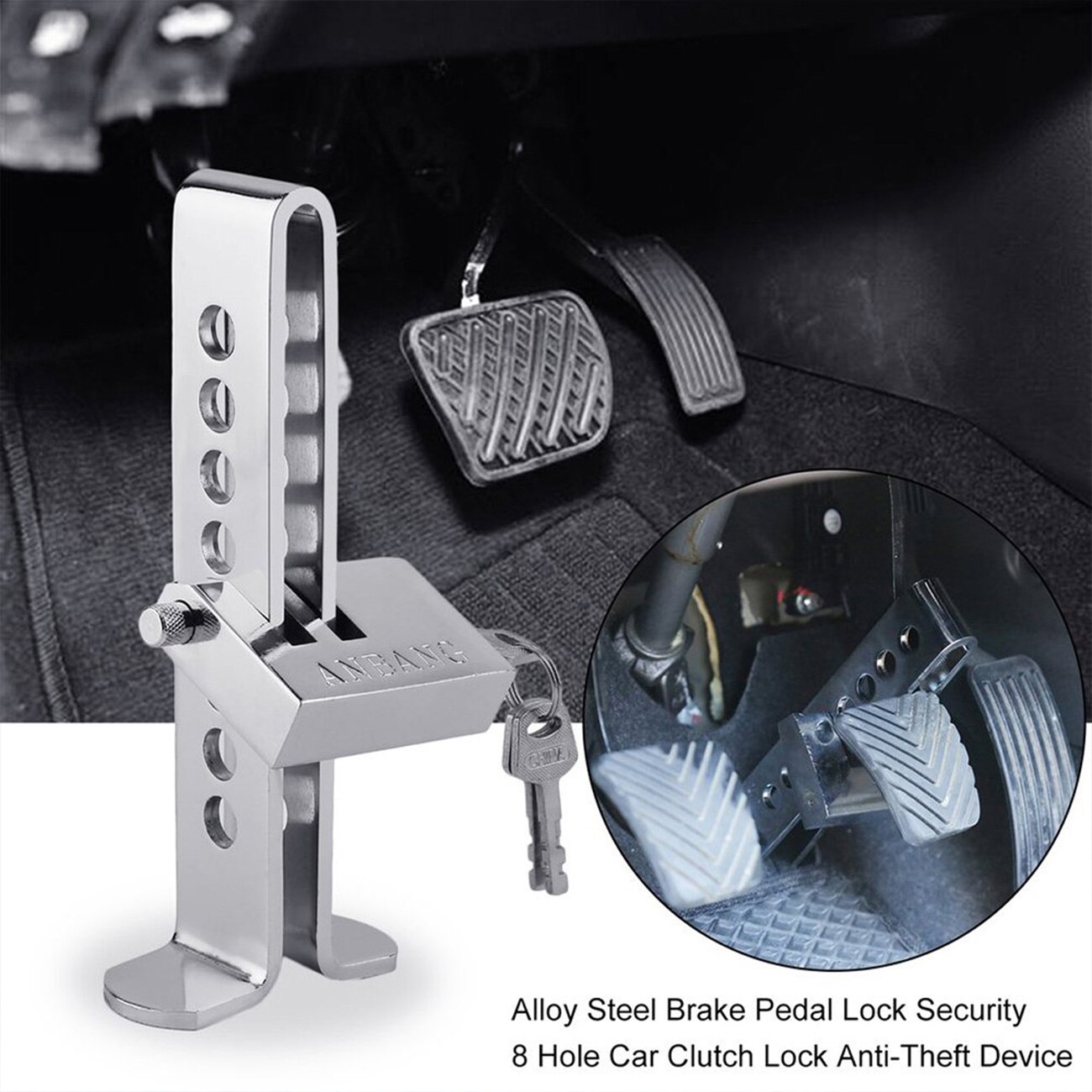 Universal Auto Car Braker Lock Stainless Anti-Theft Strong Security For Cars Clutch Pedal Lock Automobile Steering Wheel Lock
