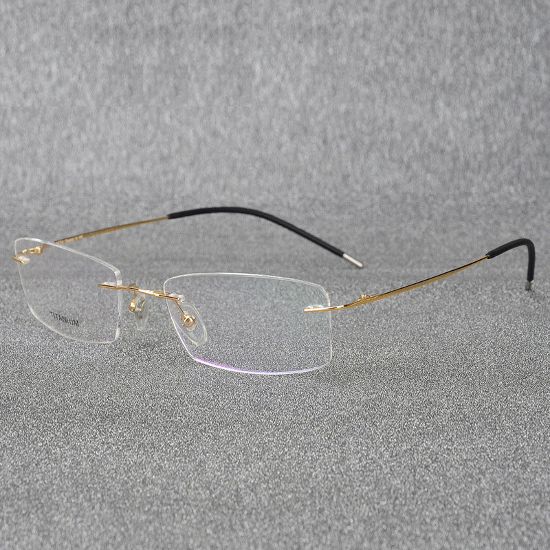 Kantløse titanium-brilleramme super letvægts fleksible titaniumlegering tempelben optiske briller briller