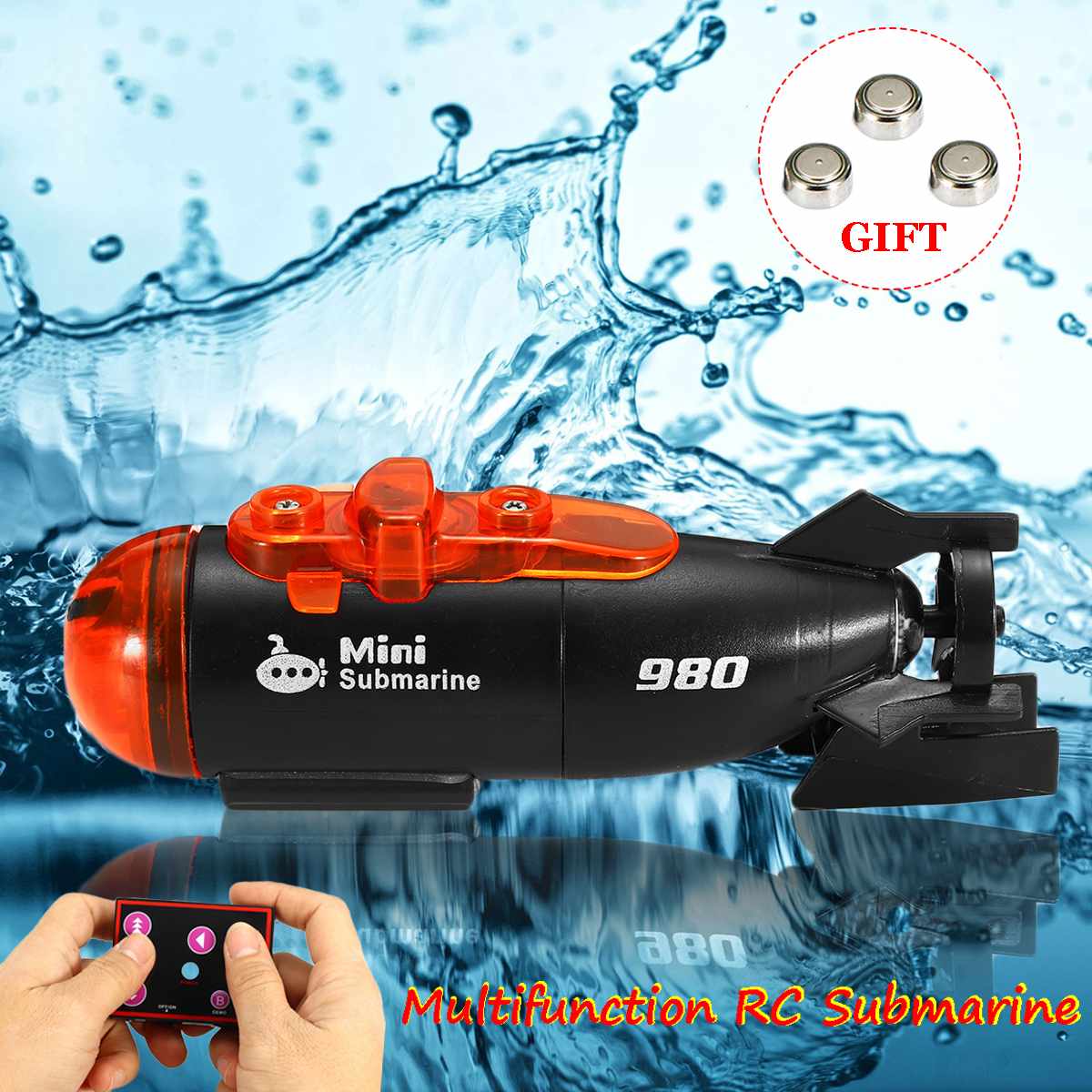 Mini Micro Radio Afstandsbediening RC Submarine Boot Met LED Licht Speelgoed 6 Kanalen Speed Boot Afstandsbediening drone