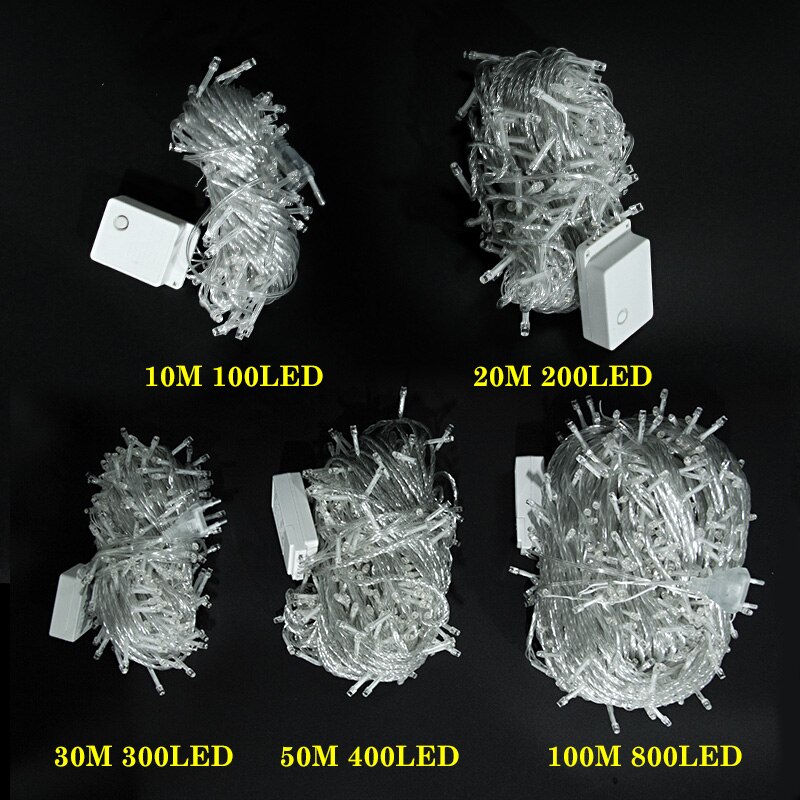 10M 20M 50M 100M Kerst Guirlande Verlichting Led String Fairy Light Festoen Lamp Outdoor decoratieve Verlichting voor Bruiloft