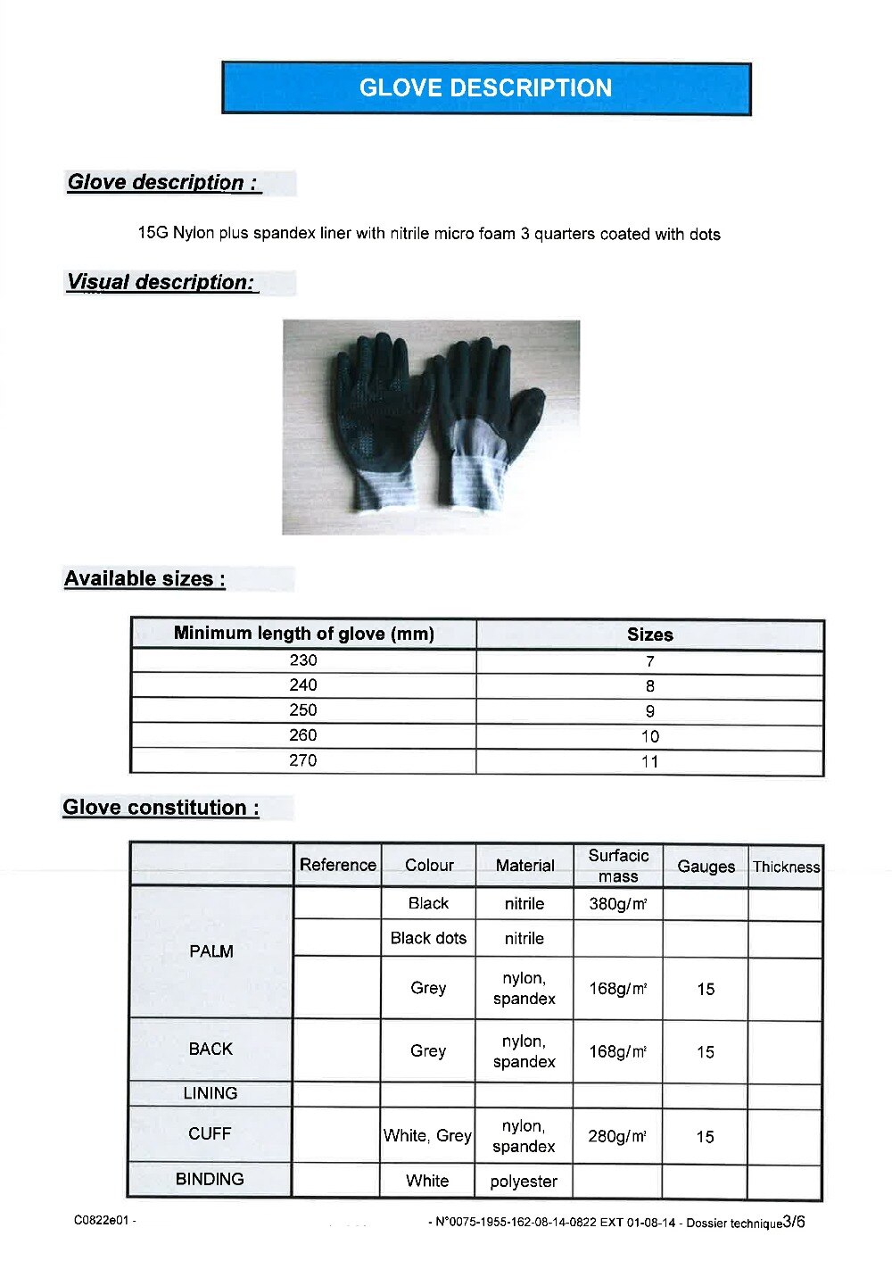 Hanfeel-guantes de nitrilo de alta resistencia a la abrasión, guantes de seguridad para el trabajo en el jardín, de nailon y licra, 3/4 recubiertos, microespuma, puntos Maxi, 10 pares