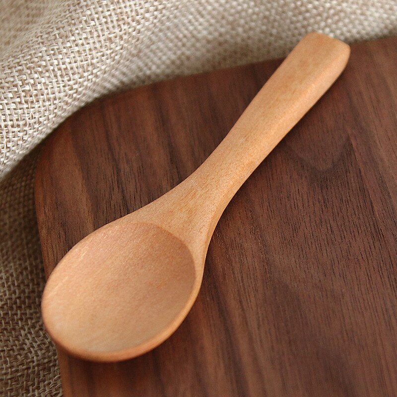 1 cucharas pequeñas de madera Mini cucharas de madera natural Mini cucharas de condimentos para cocina condimentos de cocina