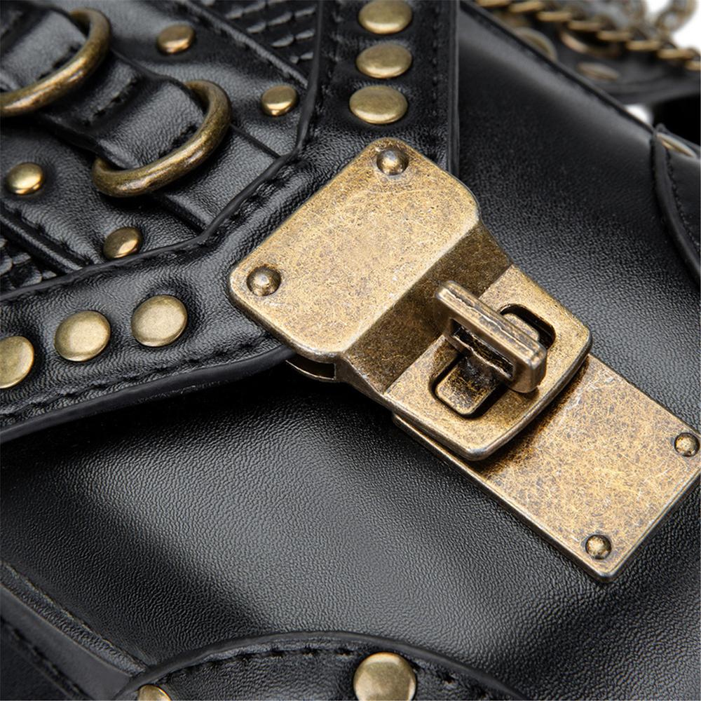 Steampunk cuero mujer cintura bolsa Retro Rock bolsa de pierna para motocicleta bandolera bolsos cráneo bolsa con remache Punk Norbinus