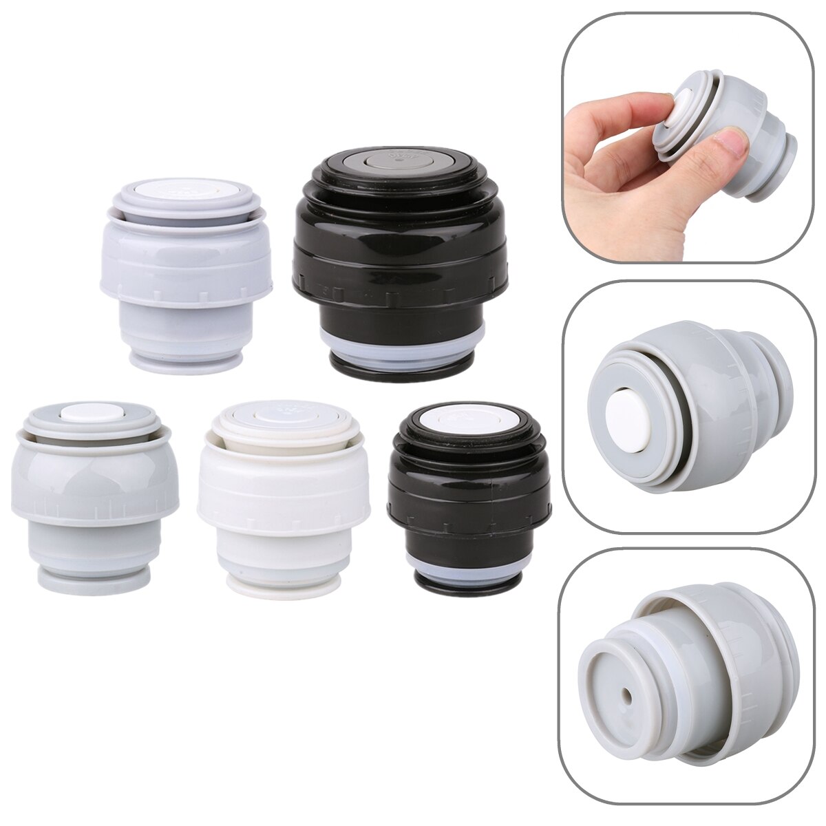 3.5/4.5/5.2cm Vacuum Flask Lid Portable Universal Thermos Bottle Cover Outdoor Travel Bottles Cup Seal Stoppers Accessories