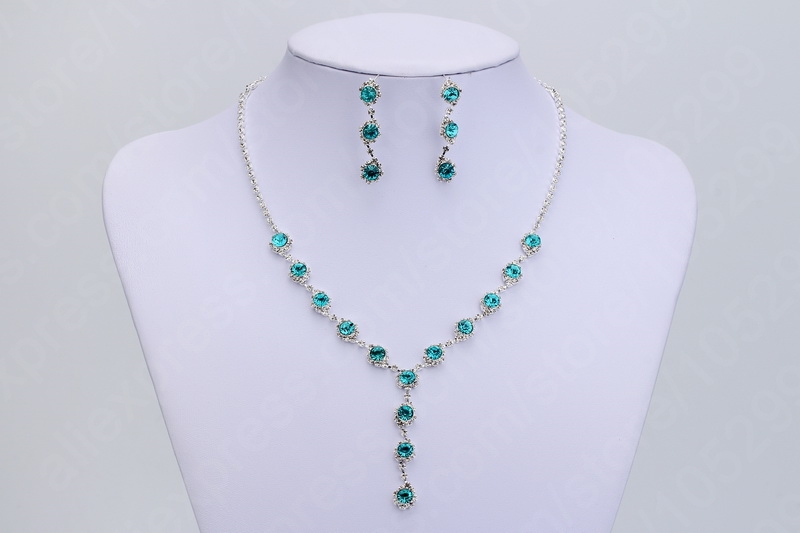 Romantische Deutlich Grün Zirkonia Gefüllt Echt 925 Sterling Silber Halskette Ohrringe Für Frauen Braut Schmuck Sets