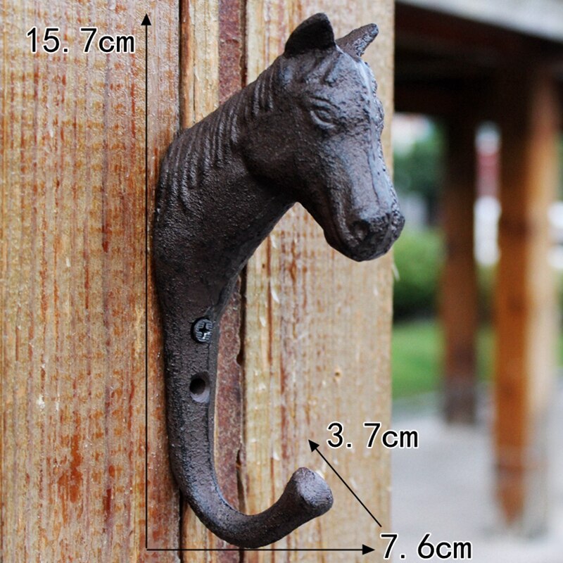 Jd Europese Stijl Crown Serie Retro Gietijzeren Smeedijzeren Haak Kapstok Decoratie Haak Wanddecoratie: Horse