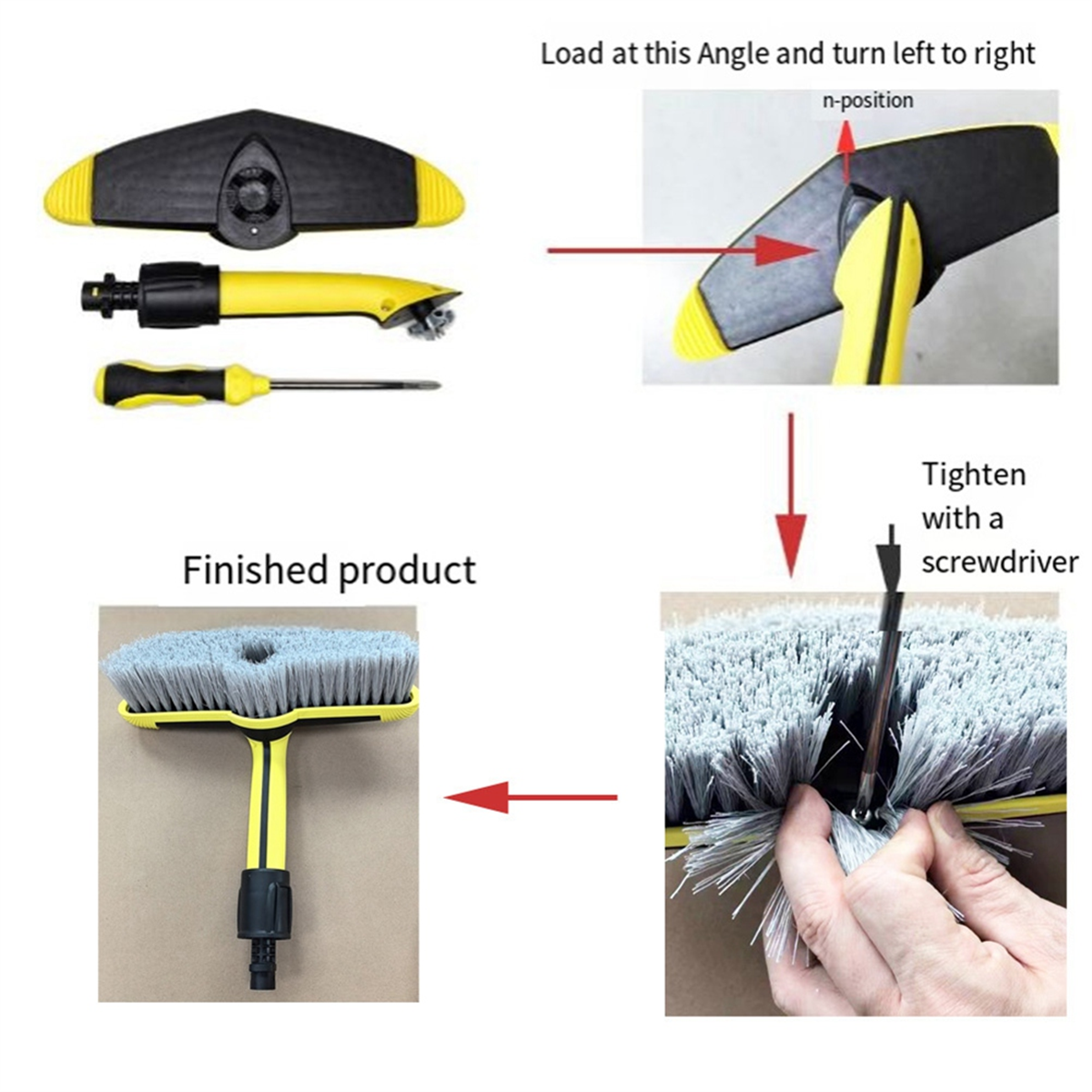 Cepillo de lavado de llantas para Karcher K2 K3 K4 K5 K6 K7, piezas de repuesto 2.643-233,0, cepillo de lavado a presión de cerdas suaves